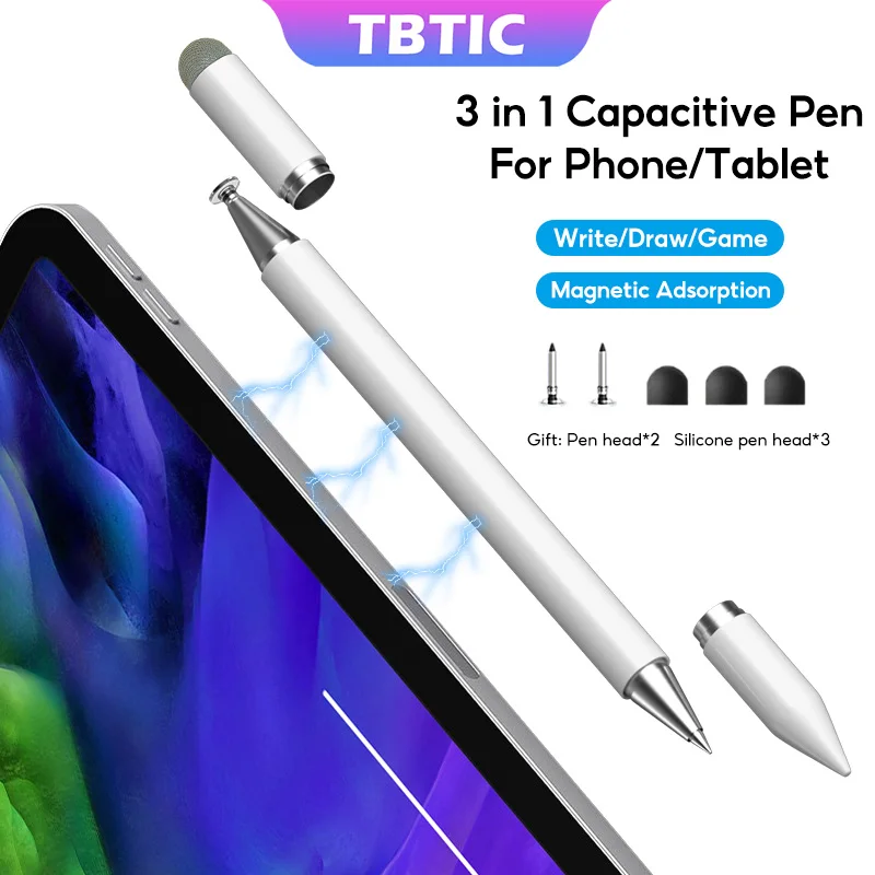TBTIC Universal 3 en 1 lápiz capacitivo para iPad Matepad teléfono pantalla táctil Android Tablet lápiz - imagen 2