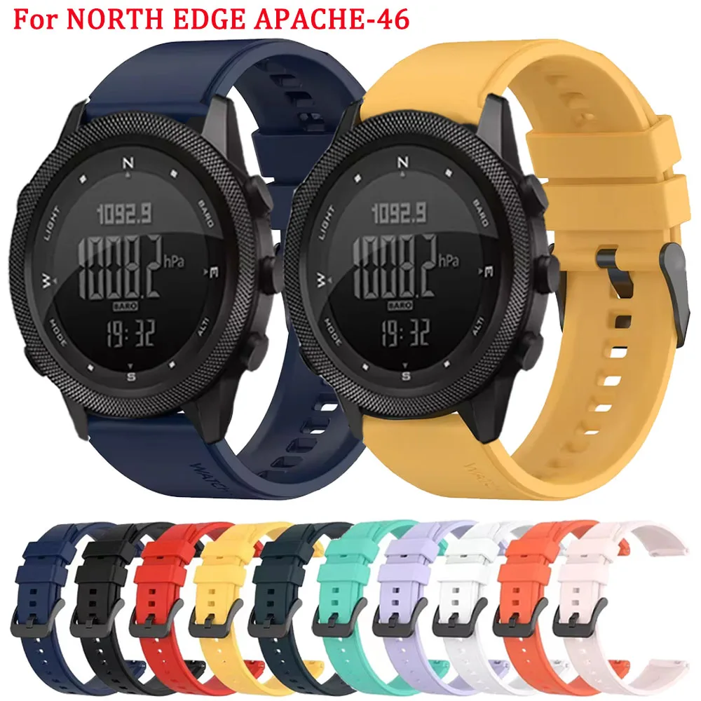 Correa de silicona para reloj inteligente NORTH EDGE APACHE-46, Correa deportiva de 22mm para APACHE-46, accesorios de pulsera