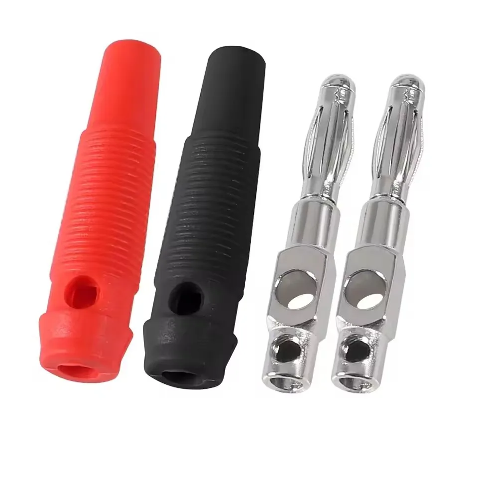 20 piezas 4mm conectores Banana de alta corriente apilables 32A tipo tornillo adaptador de conector Banana sin soldadura - imagen 3