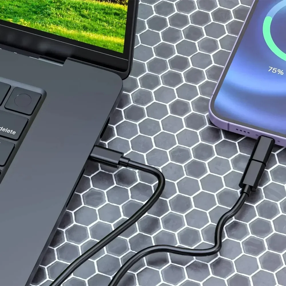 60W 4 en 1 double câble type-c Mini cordon de charge rapide ensemble boîte de rangement avec support de téléphone portable pour Xiaomi Huawei Samsung iPhone - imagen 3