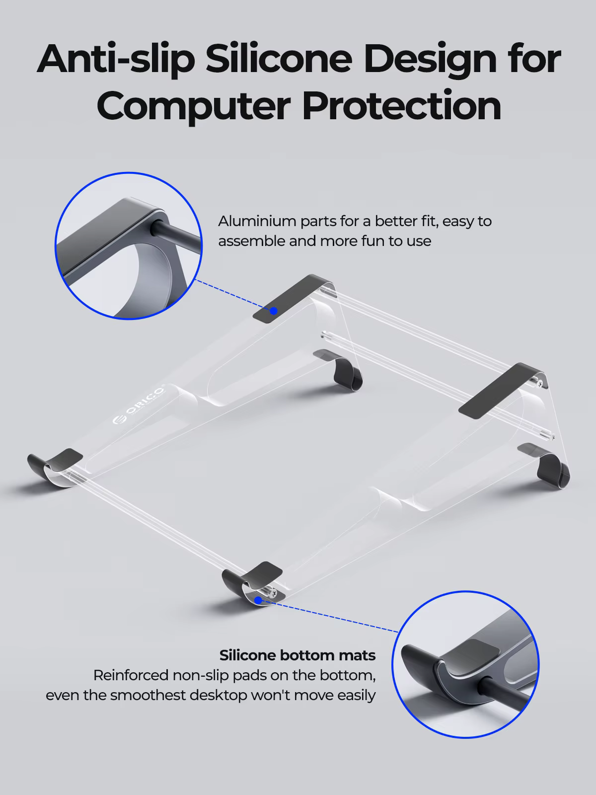 ORICO Soporte Vertical Portátil 2en1 Aluminium Macbook PC - imagen 3