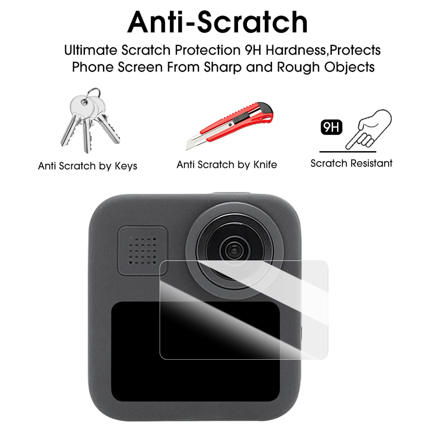 Vidrio templado para GoPro MAX 2, Protector de pantalla de vidrio 9H Premium HD, película antiarañazos para accesorios de cámara GoPro MAX2 - imagen 5