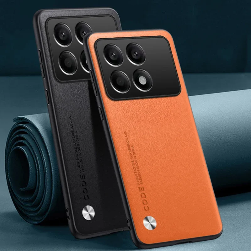 Para Xiaomi Poco F6 Pro 5G funda de teléfono de cuero de lujo para Poco F6 Pro F6Pro funda protectora de silicona mate a prueba de golpes Coque - imagen 2