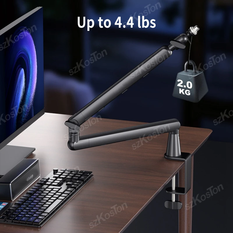 Brazo Micrófono Estudio Profesional Soporte Ajustable Gestión Cables - imagen 2