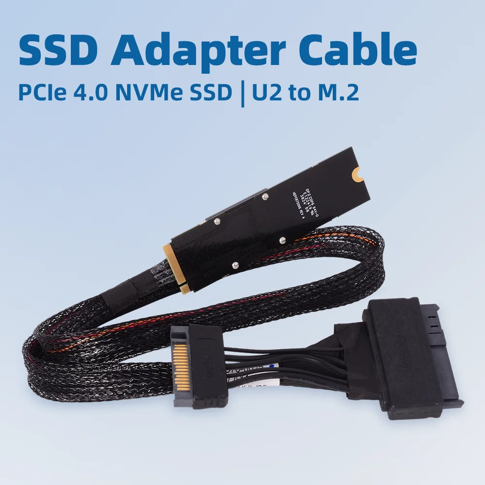 Cable adaptador M.2 a U2 NVME SSD U.2 a 8639 P5800X para Intel P4510 4500 PCI-E 4,0 55CM 80CM solo admite disco duro Intel U2