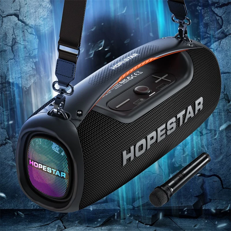 Hopestar-Altavoz Bluetooth A60, portátil, 100W, alta potencia, 15000mAh, superresistencia con micrófono, estéreo, karaoke, inalámbrico - imagen 4