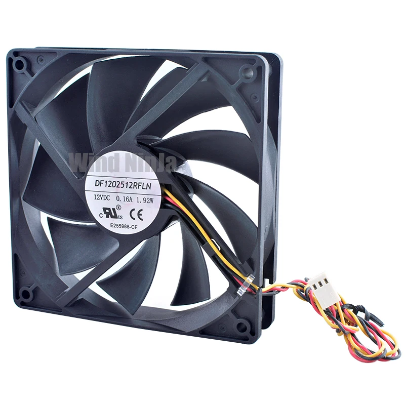 Ventilador de refrigeración silencioso 12 cm x 120 mm x 25 mm DC12V 0.16A 1.92 W 900 rpm para fuente de alimentación de CPU del chasis - DF1202512RFLN - imagen 4