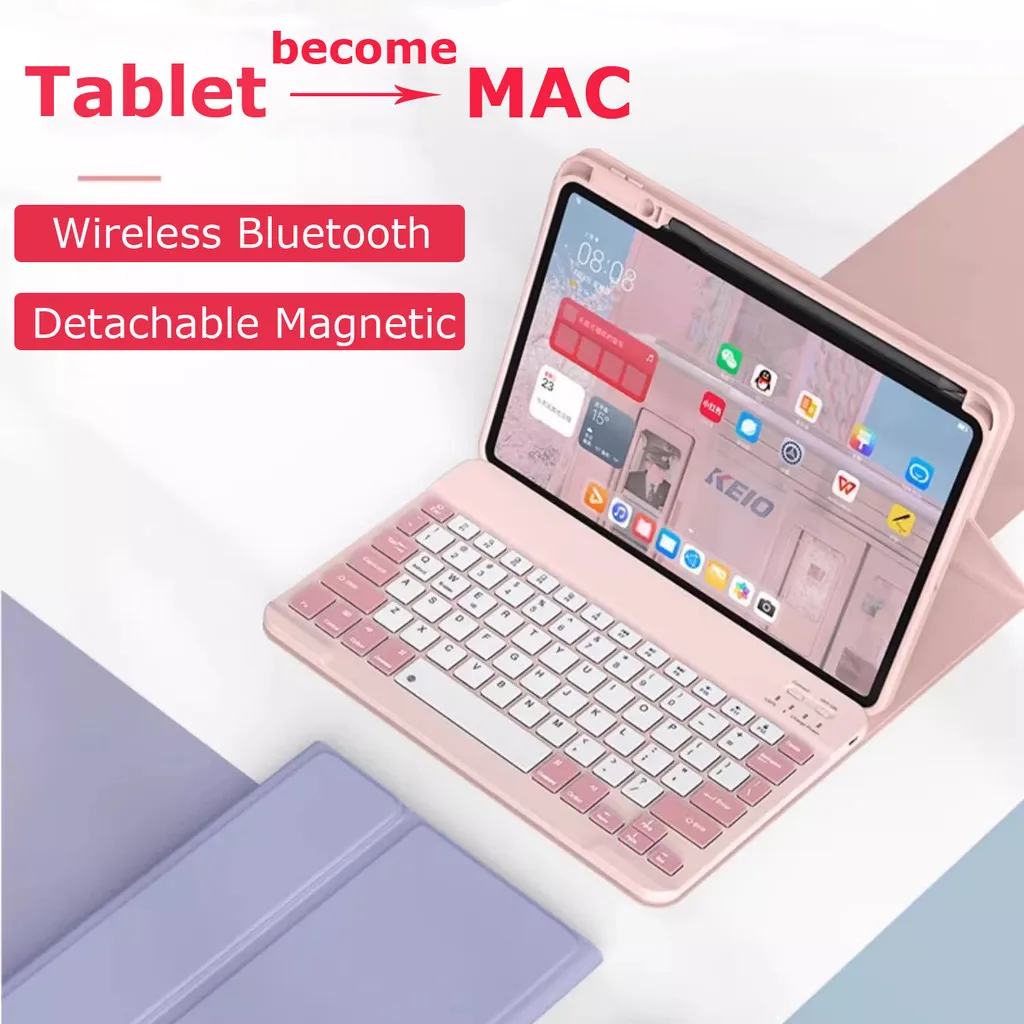 Para Redmi Pad 2 11 pulgadas 2025 para Xiaomi Pad 7 Pro 7 11,2 Pad6 5 Pro 11 Funda de cuero con tapa para teclado Bluetooth con ranura para bolígrafo