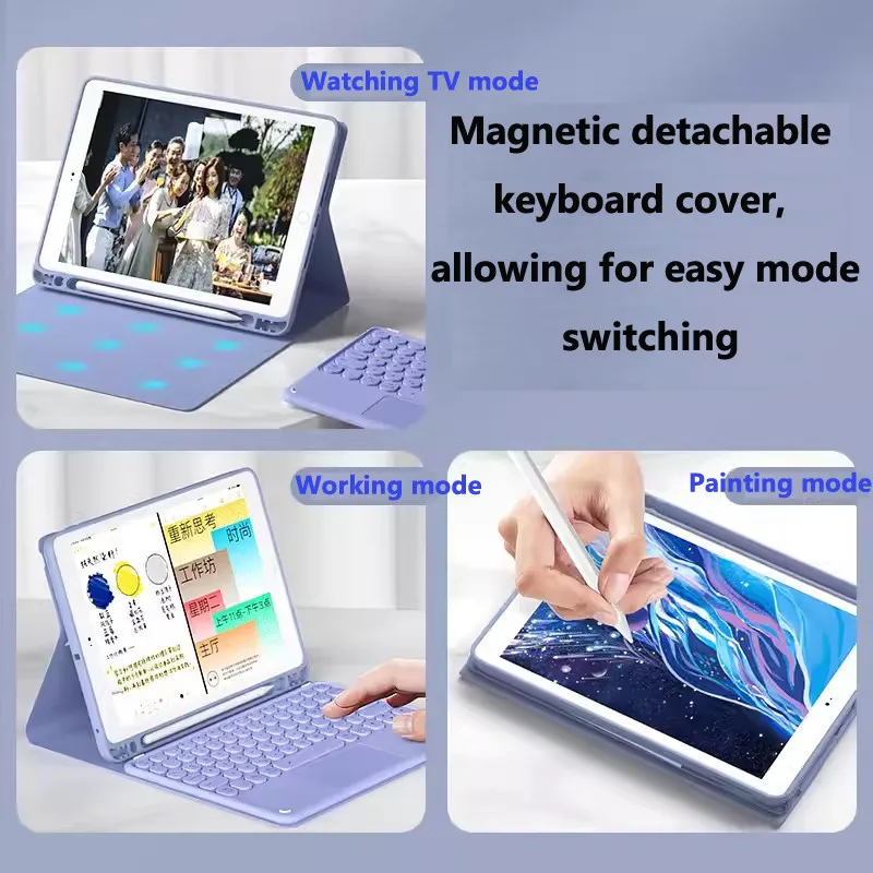 Teclado con panel táctil para IPad Pro 13 2025 M5 Air 13 M3 2025 y M2 2024 Pro 13 12,9 pulgadas 2022 2021 teclado con estuche con portalápices - imagen 3