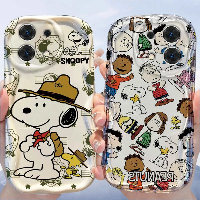 Funda bonita Y2K Snoopy Charlie Brown para Xiaomi 15T Pro POCO X7 X6 X5 F3 M3 M4 M6 F6 F7 Pro M7 X3 15 Ultra 12 11 Lite 5G NE