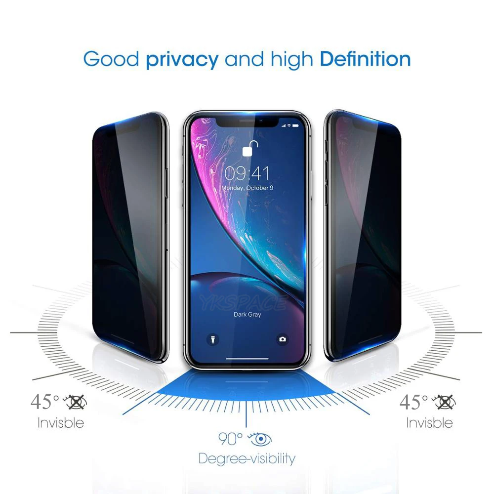 Protector de pantalla antiespía de cubierta completa 3D para iPhone X XR XS 11 12 13 Mini 14 15 16 Pro Max 8 Plus SE 2020 vidrio templado de privacidad - imagen 4