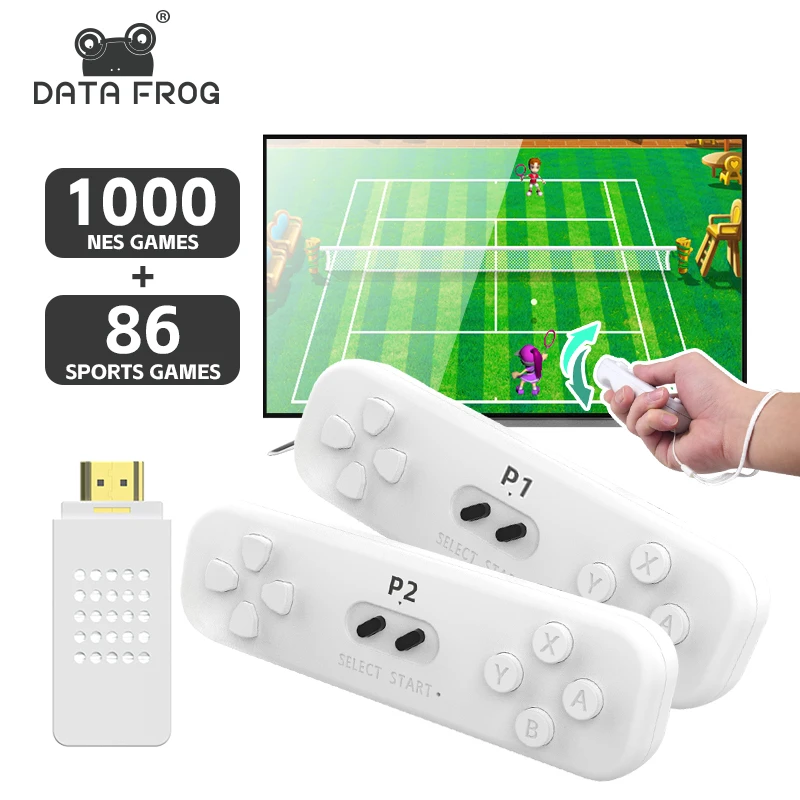 DATA FROG-consola somatosensorial Retro Y2 Fit 4K, más de 1000 juegos NES, TV inalámbrica, Dendy