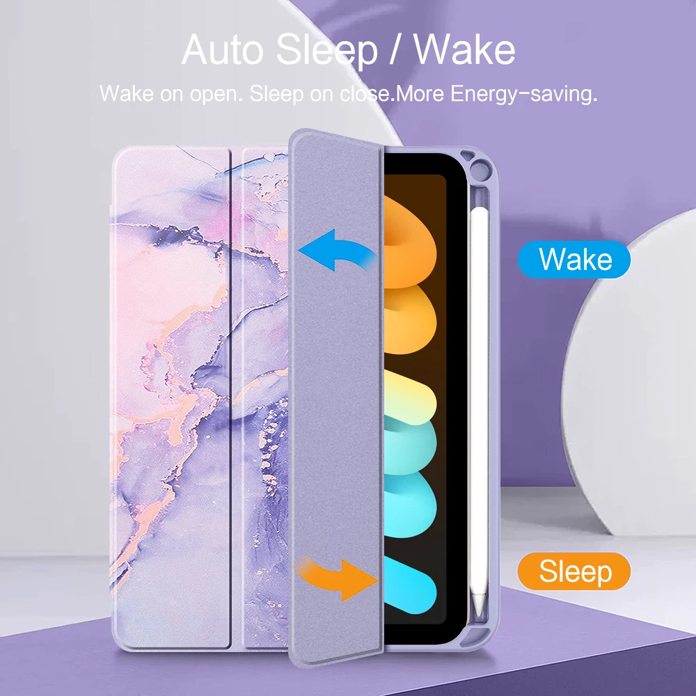 Funda AJIUYU para iPad mini (A17 Pro) 2024 contraportada transparente con portalápices para iPad mini 7 8,3 "Mini7 7th cubierta acrílica dura - imagen 2
