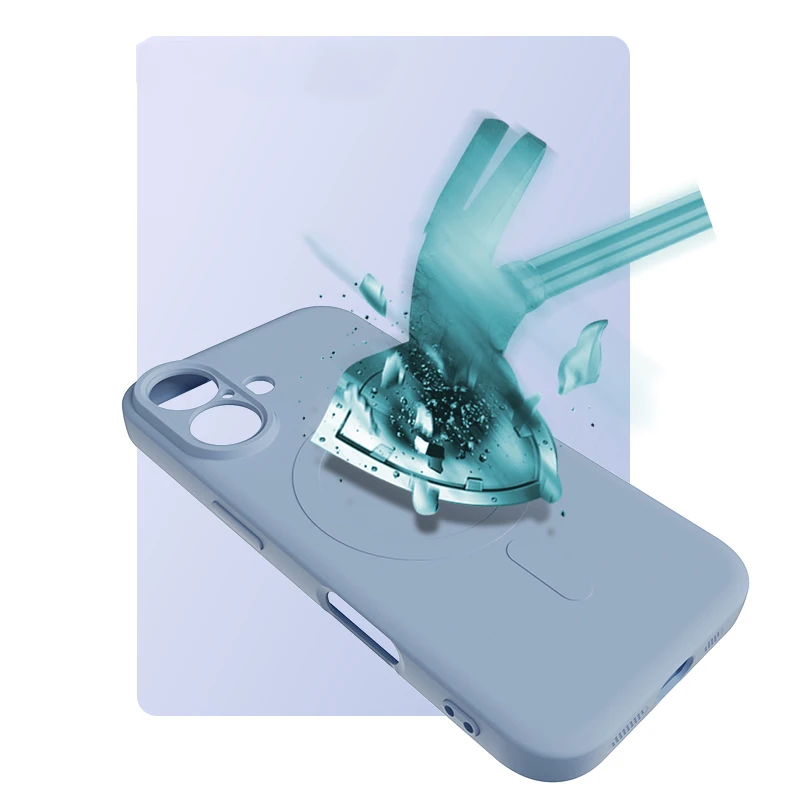 Para Magsafe carga inalámbrica magnética Color sólido mate silicona líquida a prueba de golpes funda de teléfono suave para iPhone 16 Pro Max Plus - imagen 5