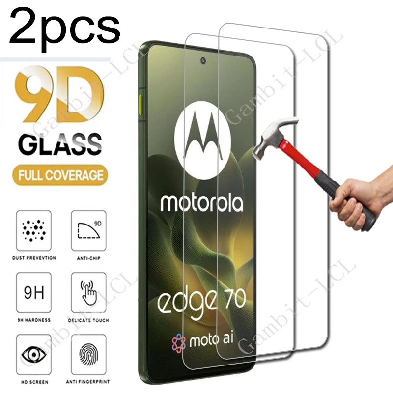 2 uds para Motorola Edge 70 50 60 Neo Moto G Play 2026 X70 Air G04 G04s G14 G24 G34 G54 G84 protección de pantalla película de vidrio templado
