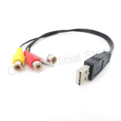 Adaptador USB Macho a 3 RCA AV para HDTV y TV – Cable Audio Vídeo