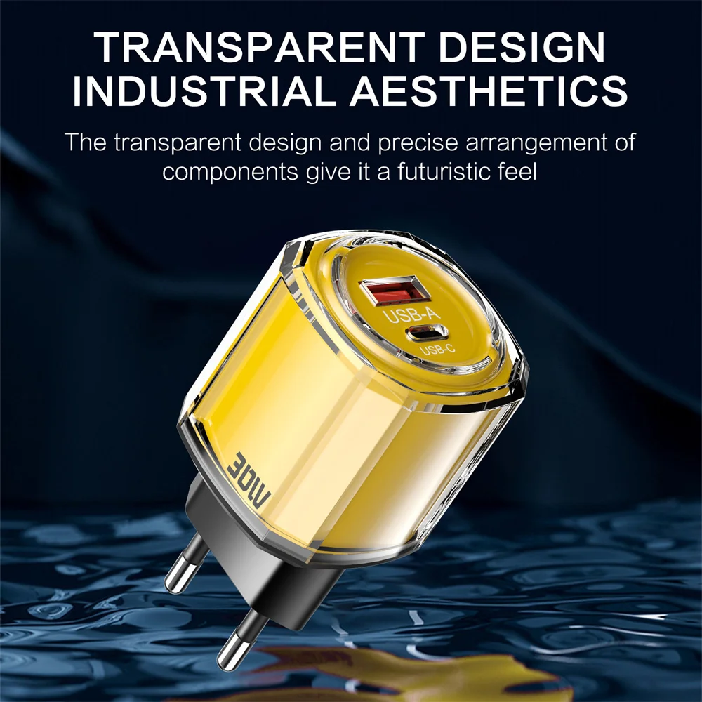 Cargador rápido USB C de 30W, cargador de pared con enchufe UE/EE. UU./Reino Unido, carga rápida 3,0 para iPhone, Samsung, Xiaomi, Huawei, adaptador de cargador de teléfono móvil - imagen 5