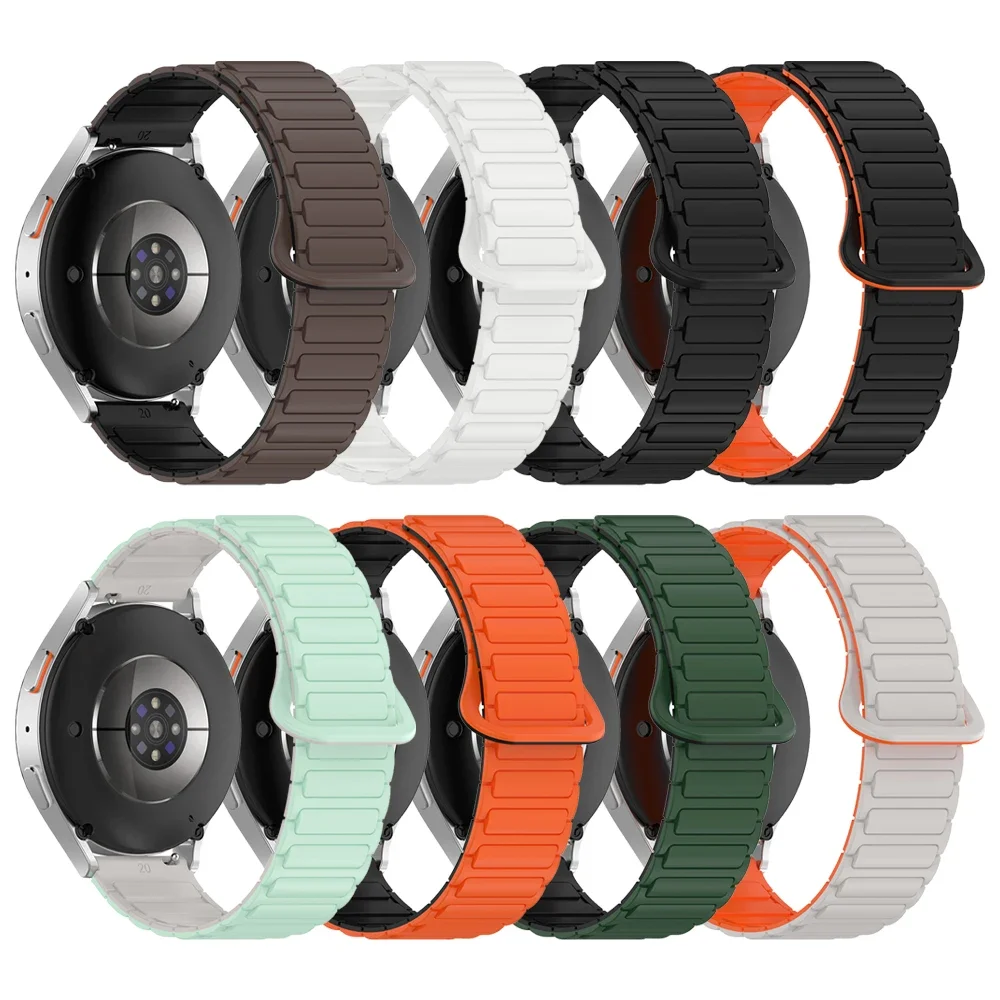 Correa magnética de silicona de 22mm y 20mm para Samsung Galaxy Watch 7, 6, 5, 4, 40mm, 44mm, 5Pro, 45mm Gear S3 6 4, pulsera suave de repuesto clásica - imagen 2