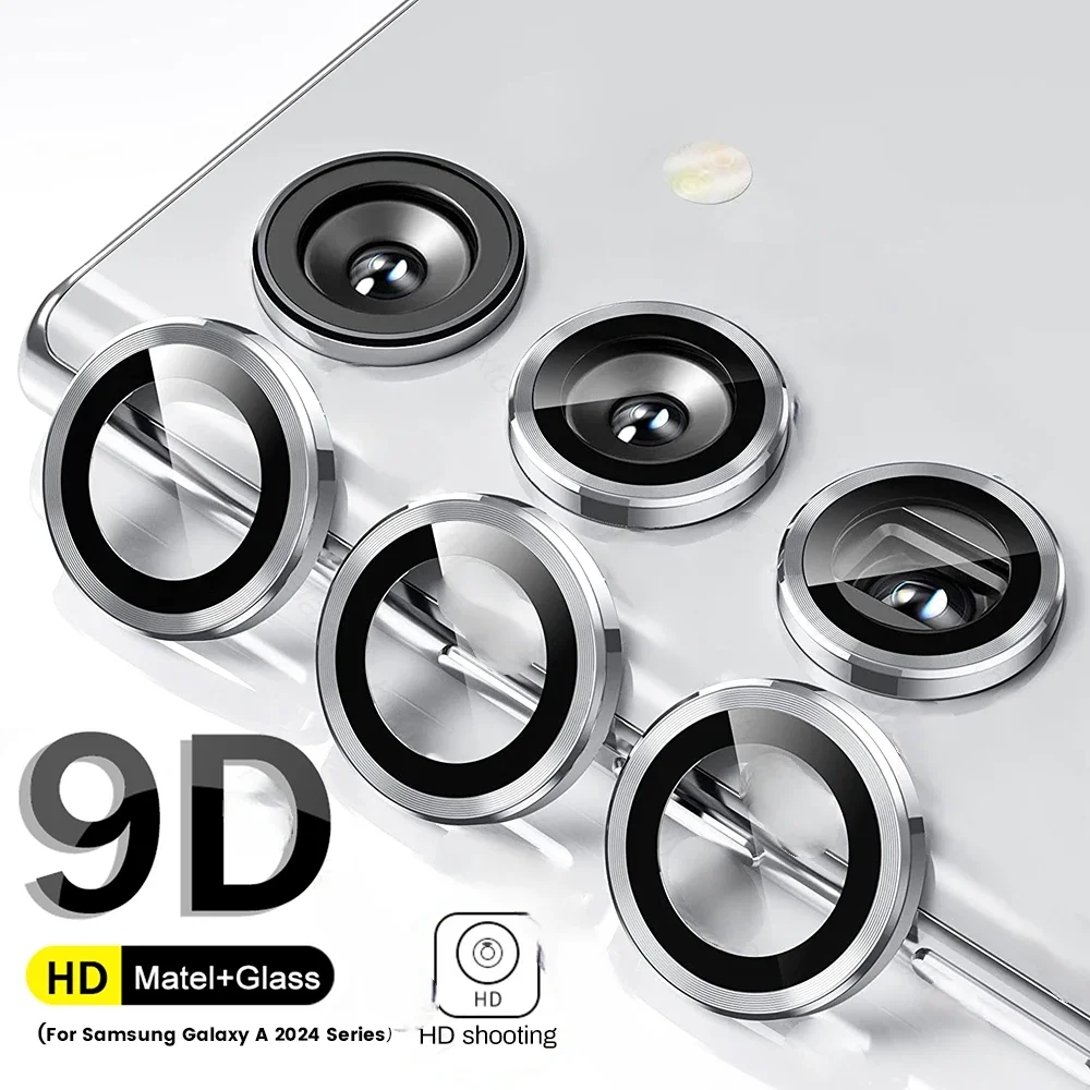 Samsang A55 5G funda Matel Ring protectores de cámara trasera para Samsung Galaxy A 55 35 25 15 A54 A34/14 accesorios de cristal de lente HD trasera - imagen 2