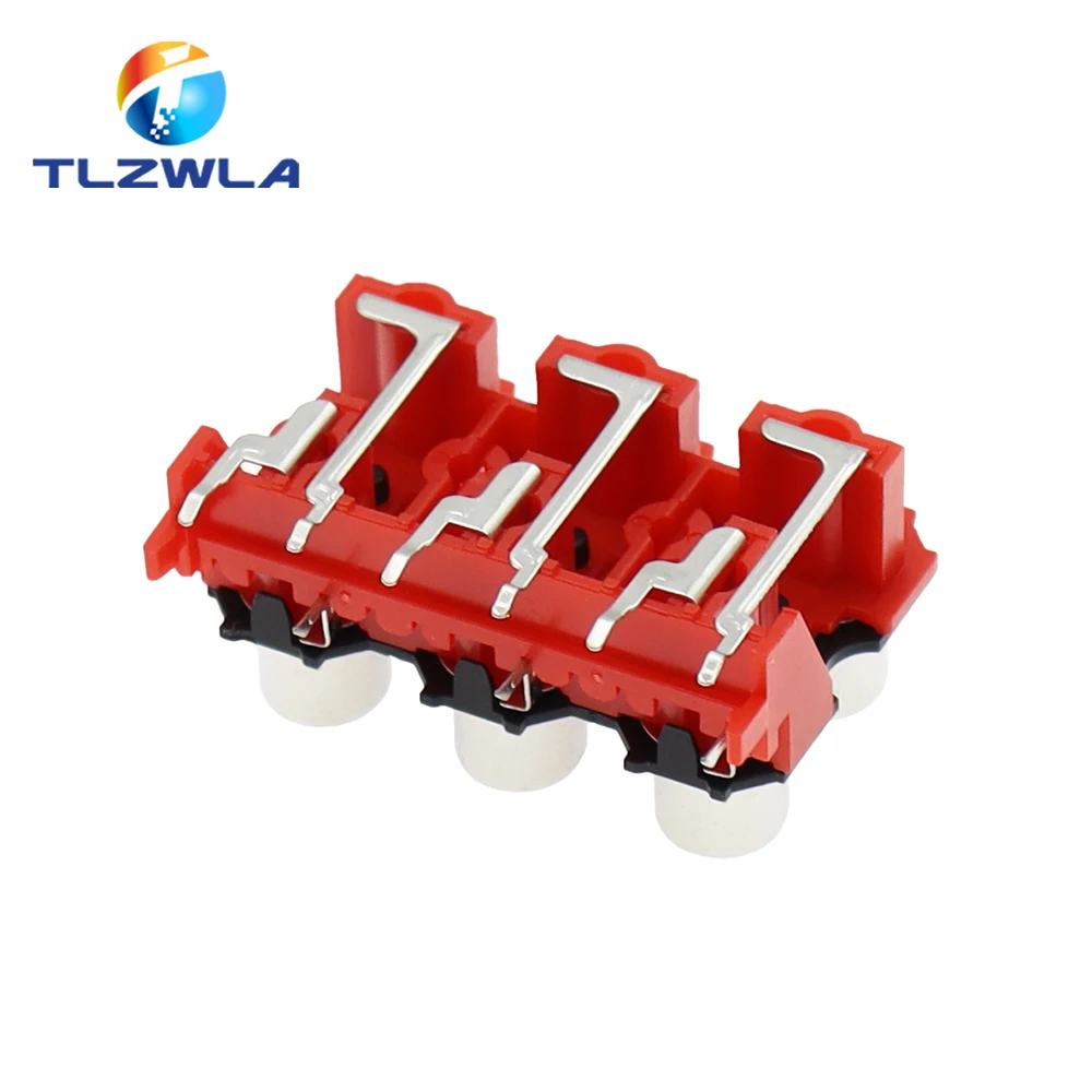 2 uds nuevo 2P 4P 6P 8P RCA hembra Audio Video enchufe AV conector AV2-8.4-13 piezas PCB rojas - imagen 5