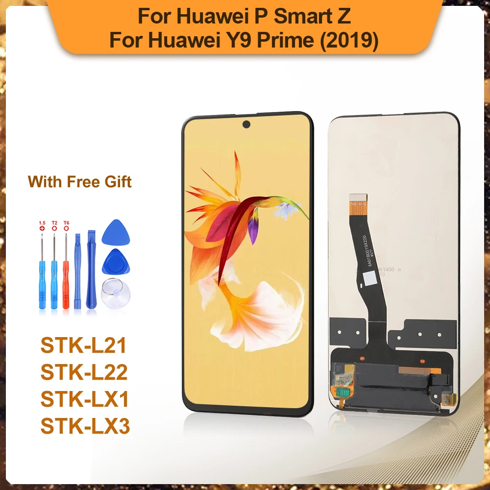 Pantalla LCD para Huawei P Samrt Z, montaje de digitalizador con pantalla táctil, reemplazo para Huawei Y9 Prime (2019), prueba bien con marco