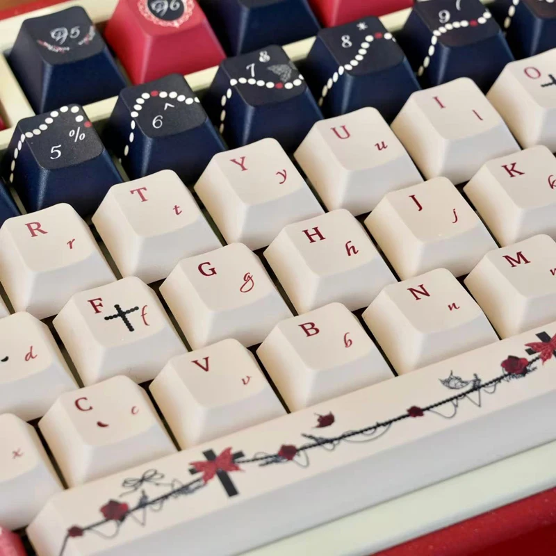 125 teclas Palace Secrets Anime tapa de tecla cinco lados sublimación de tinte teclas PBT perfil de cereza para interruptores MX Teclado mecánico - imagen 5