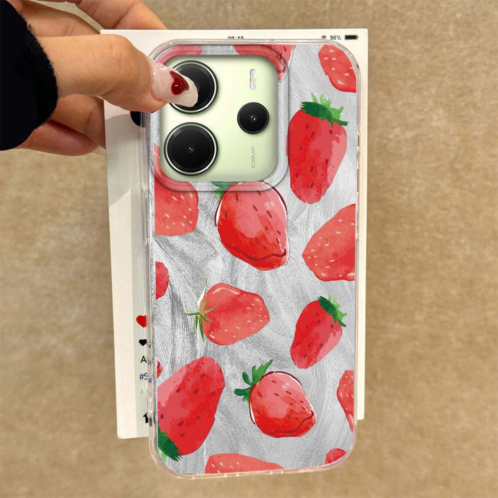 Funda de teléfono con textura de pluma de cereza y puntos circulares para Xiaomi Redmi 13C 14C A5 A3 A4 A3X A1 A2 Note 14 13 12 11 11S 10 Pro - imagen 5