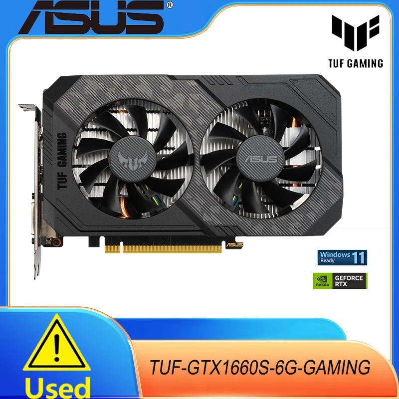 Tarjeta gráfica para juegos ASUS TUF Gaming GeForce GTX 1660 SUPER Overclocked 6GB Edition HDMI DP DVI