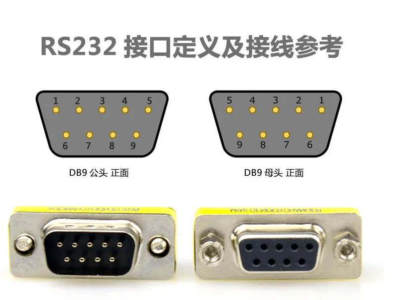 Adaptador DB9 - Vista principal 9 pines RS232