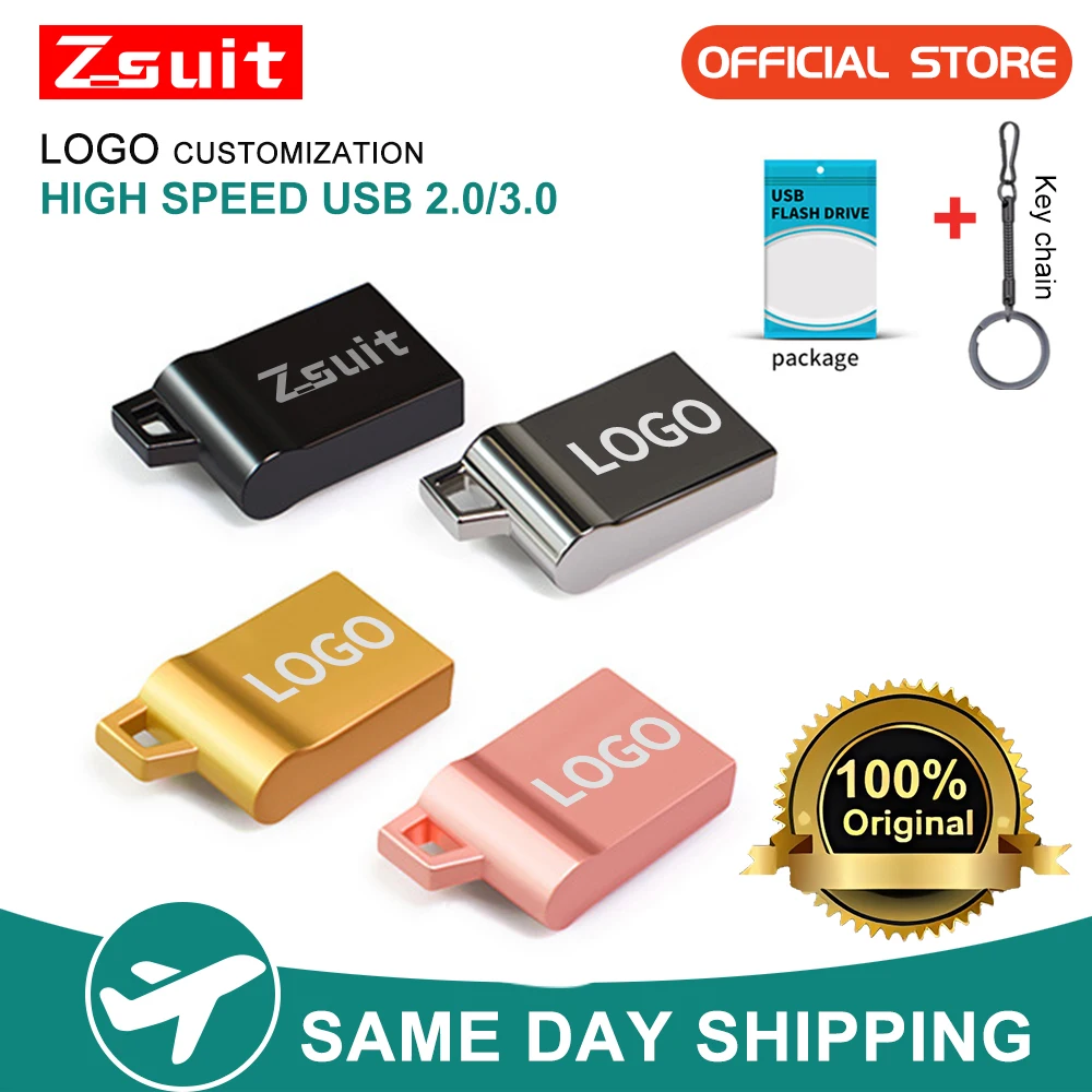 ZSUIT DKXFK 3,0 unidad Flash USB de Metal 64GB Pen Drive 4GB 8GB 16GB U Disk 32GB Memory Stick 128GB memoria USB con logotipo personalizado - imagen 2