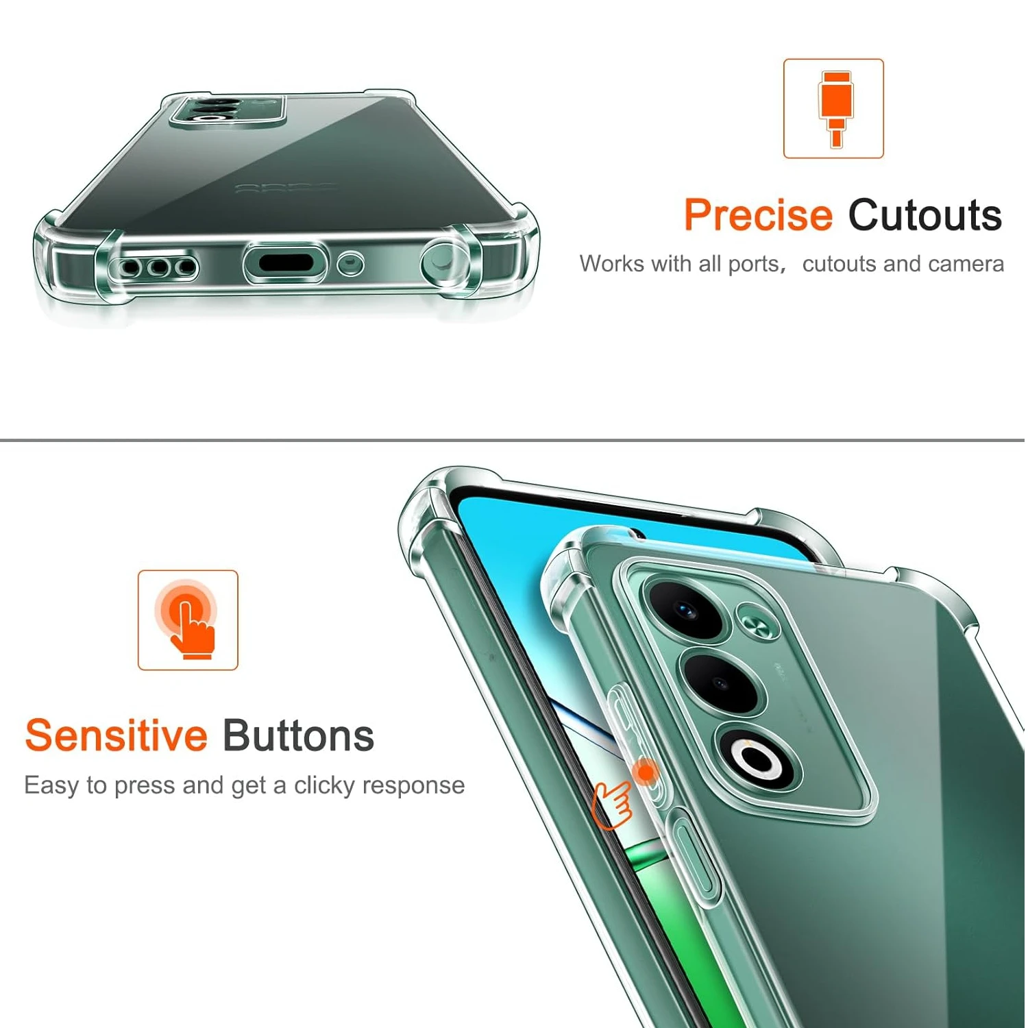 Funda transparente de TPU para OPPO A5 5G 4G, funda protectora de cuatro esquinas a prueba de golpes, Fundas - imagen 5