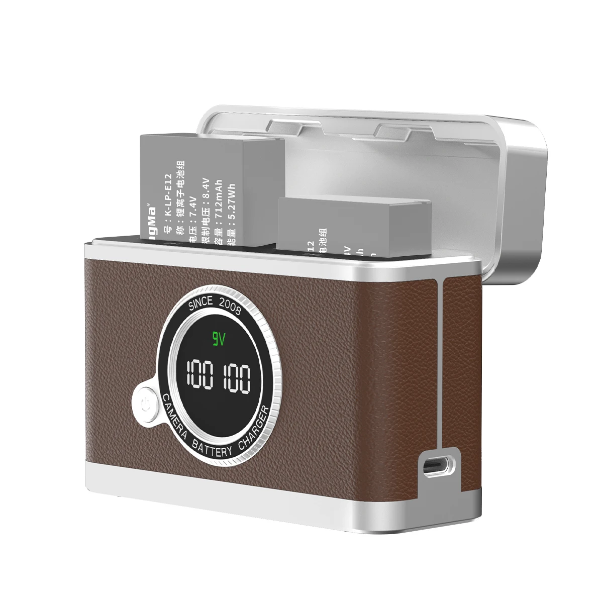 Cargador de doble ranura PD de 18W para LP-E12, pantalla digital inteligente, para Canon M, M2, M10, M50, M50 Mark II, M200, M100, SL1, SX70 HS - imagen 3