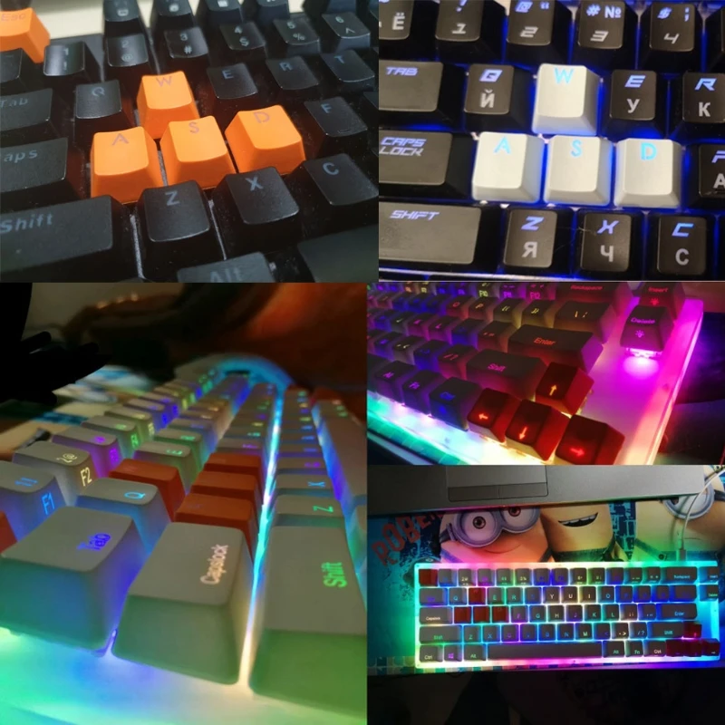 Reemplazo de teclado para teclas aptas para interruptores Cherry MX, teclas retroiluminadas con extractor de teclas WASD/ESC/Direction Keyca - imagen 5