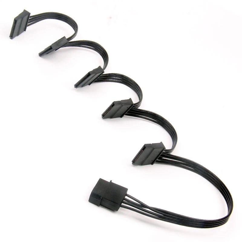 Cable divisor de fuente de alimentación de disco duro SATA, riel de guía de plástico para adaptador de jaula de HDD, grande, 4 o 15 Pines, 1 macho a 5 hembra, nuevo - imagen 3
