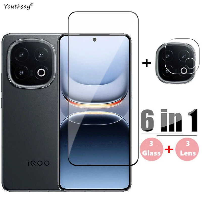 Vidrio 6 en 1 para iQOO 13 cubierta completa de vidrio templado iQOO 13 Protector de pantalla HD película protectora de lente de teléfono para iQOO 13 pulgadas 6,82"