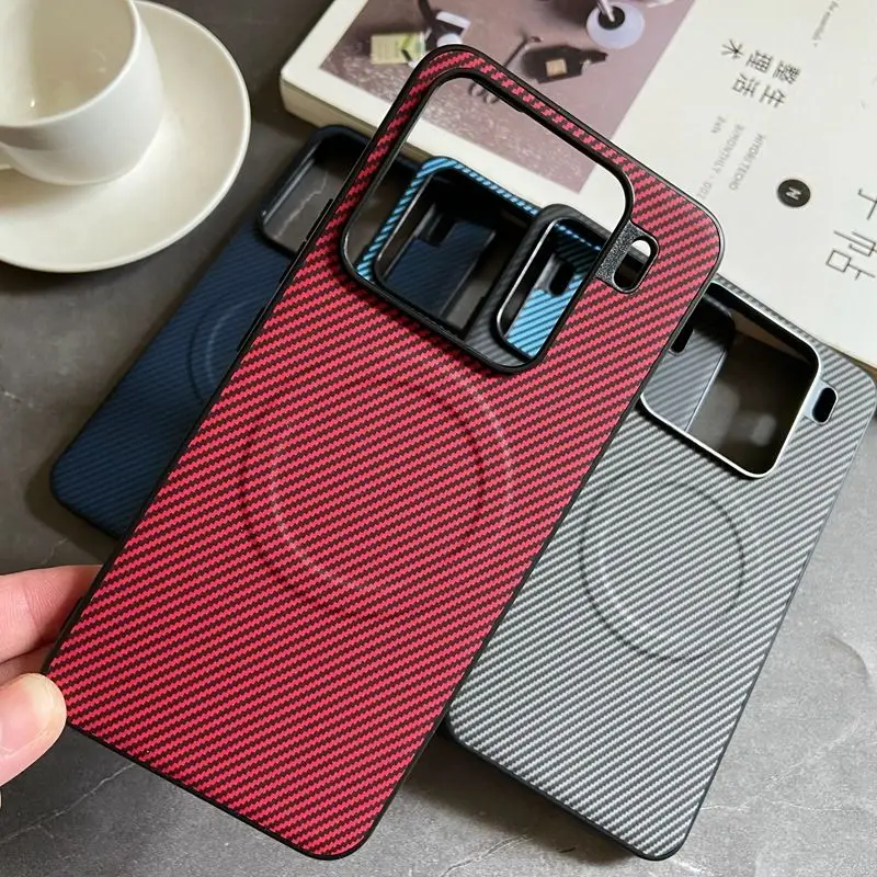 Para Xiaomi Mi 15 Pro funda de silicona suave de fibra de carbono funda protectora trasera magnética para Xiaomi Mi 14T Pro Mi 14 Ultra Shell - imagen 3