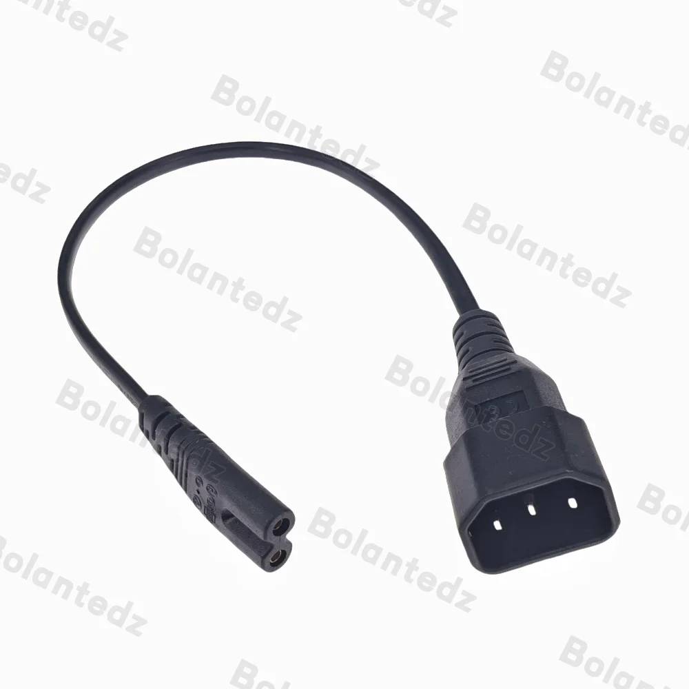 IEC 320 C14 enchufe macho de 3 pines a figura 8 C7 Cable adaptador de corriente hembra de 2 pines Cable intercambiador IEC C13 a C8 0,3 m/1m/2m 2.5A - imagen 2