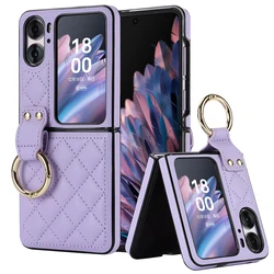 Funda Cuero OPPO Find N2 Flip 5G con Soporte Anillo Antigolpes