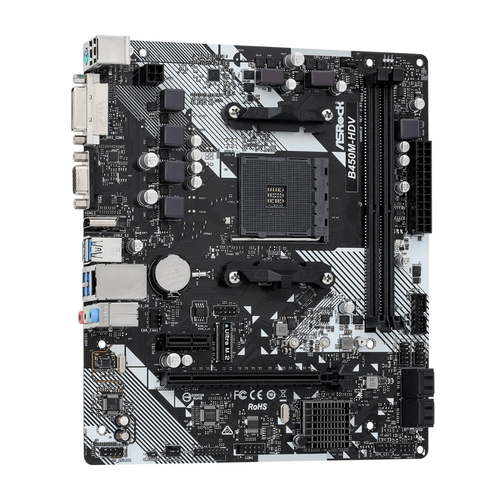ASROCK B450M-HDV R4.0 AMD B450 Motherboard AM4 Support Ryzen 5 5600 5500 Ryzen 7 5700G 3700X 3 3200G CPU DDR4 M.2 HDMI Micro ATX - imagen 3