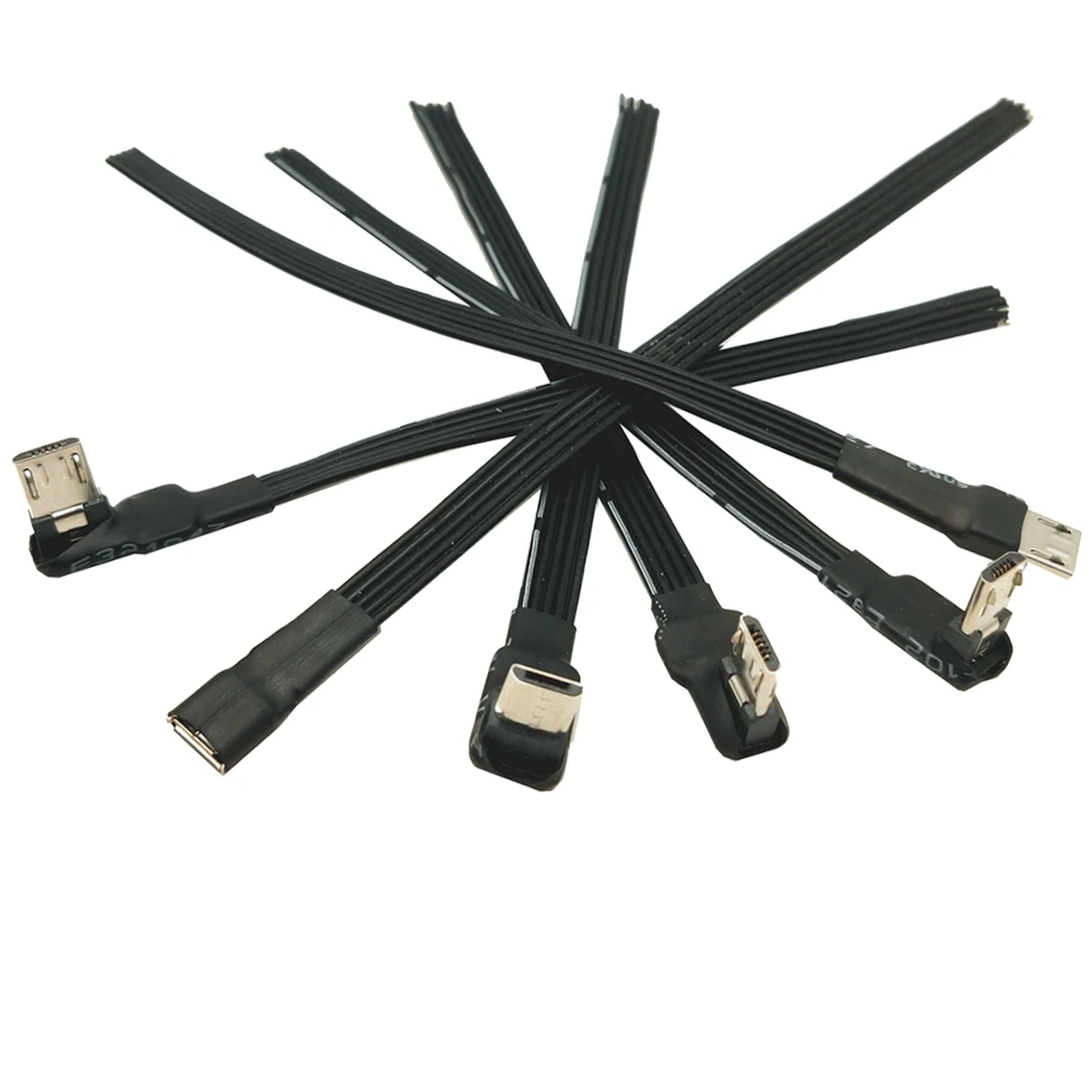 Interfaz Android DIY con cable plano 5P/4P negro 5CM 10CM 20CM 30cm 50cm 100cm 1 pieza DIY mini USB enchufe hembra soldado - imagen 2
