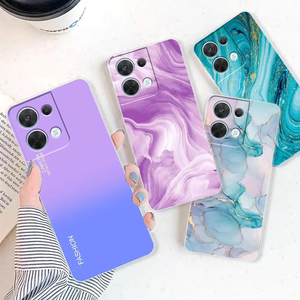 Para OPPO Reno 8 Pro 5G funda 8 Pro + funda transparente de Color degradado para OPPO Reno 8 Pro + Plus Reno8 funda trasera de silicona - imagen 2