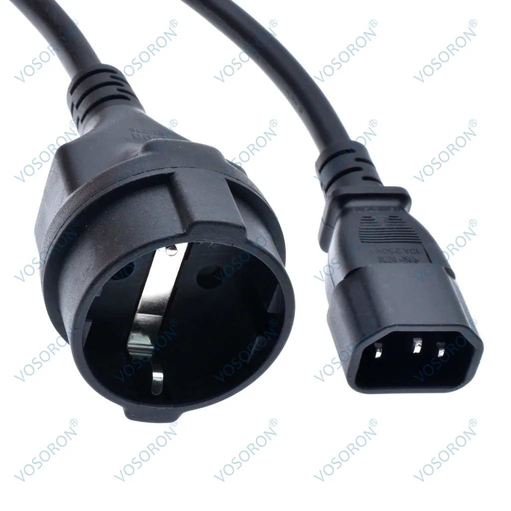 PDU UPS Cable IEC C14 a Euro Schuko Socket Cable de extensión de alimentación 30cm Schuko CEE7/4 Cable de extensión de alimentación Cable de alimentación - imagen 3