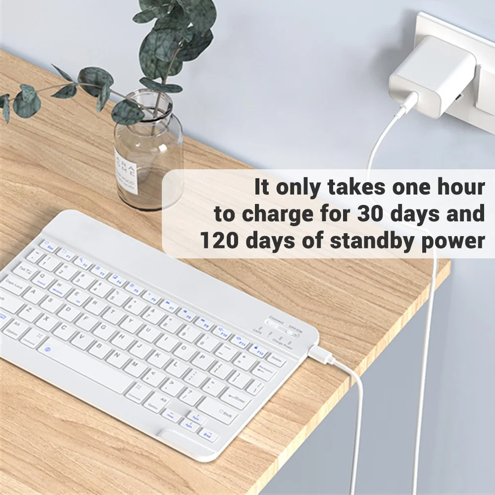 Teclado portátil ultrafino de 78 teclas, teclado recargable compatible con Bluetooth para Android, iOS, Windows, PC, iPad y tabletas - imagen 5