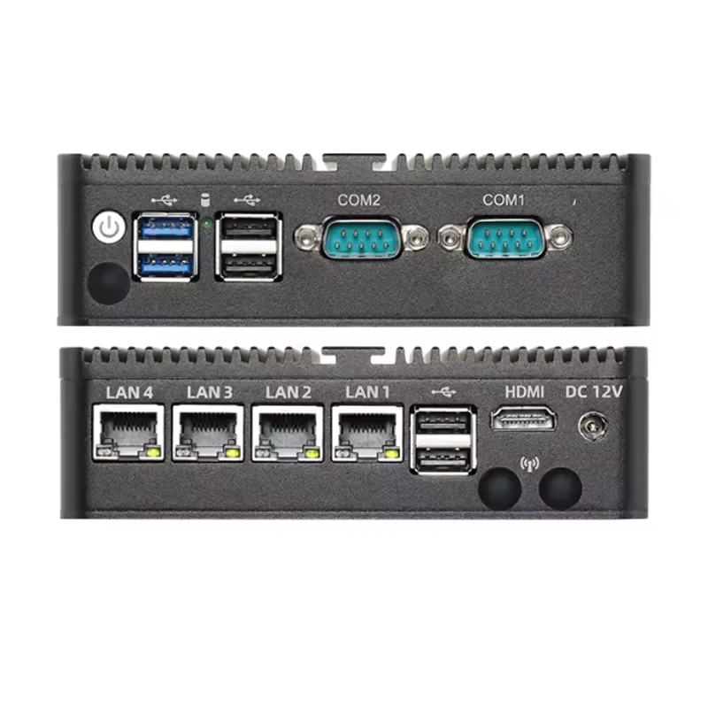 Mini PC sin ventilador LAN 4x2,5G i226V, enrutador suave HD 2xCOM intel Celeon J6412 N150 N97 N100 N305, dispositivo de cortafuegos para ordenador - imagen 4