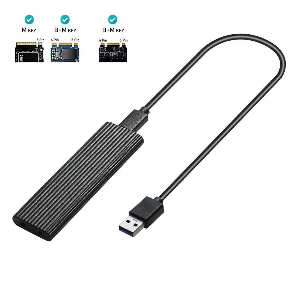 Caja M2 SSD NVMe USB 3,1 tipo C 6Gbps PCIe SSD funda M2 SATA NGFF USB2.0 USB3.0 5Gbps M.2 NVME caja de disco M.2 SSD