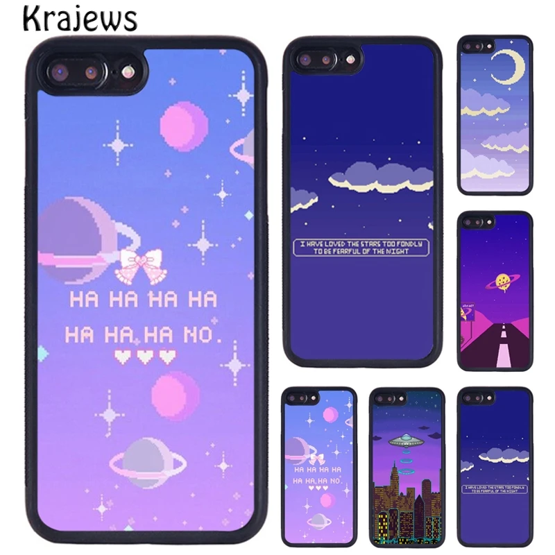 Krajews Pixel-funda de teléfono Pastel de arte estético para iPhone 17 Air 16 15 14 Plus 11 12 13 Pro Max