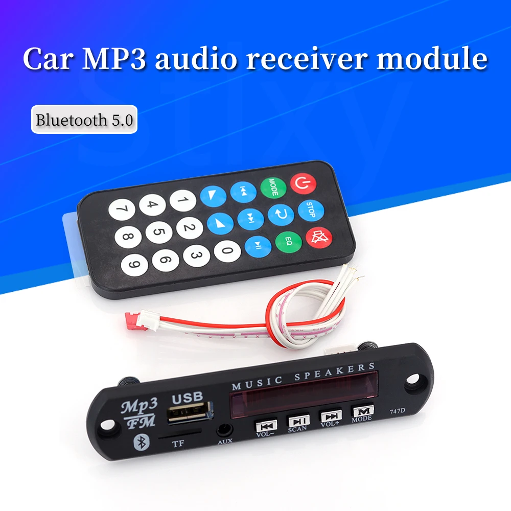 1 Juego de placa decodificadora WMA MP3 Bluetooth inalámbrico estándar 12V módulo de Audio TF USB Radio para coche