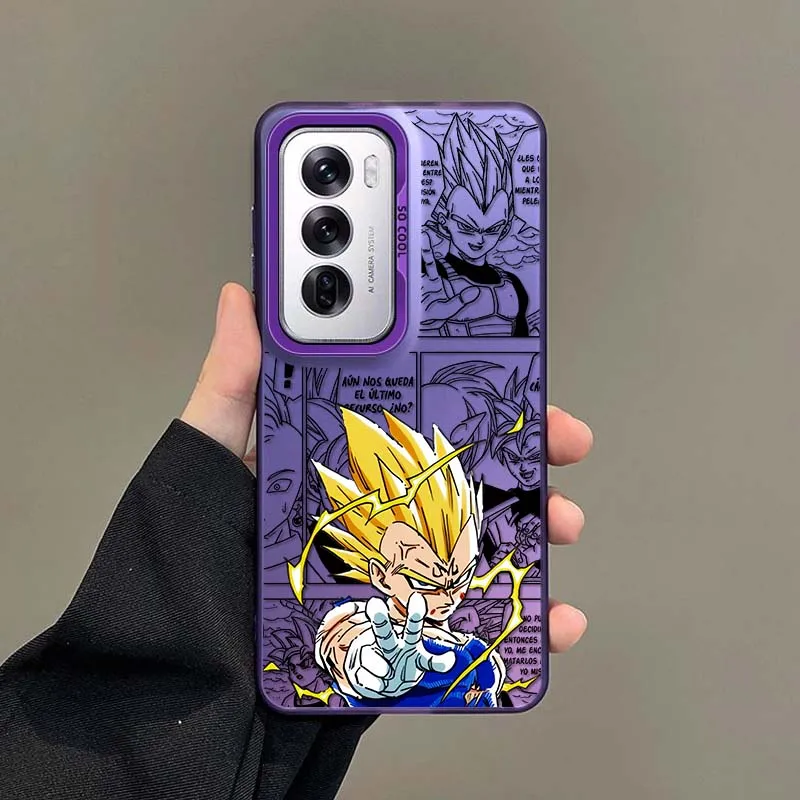D-Dragon Ball Saiyan Vegeta para OPPO A98 A96 A95 A94 A79 A78 A77 A54 A55 funda de teléfono plateada colorida - imagen 4