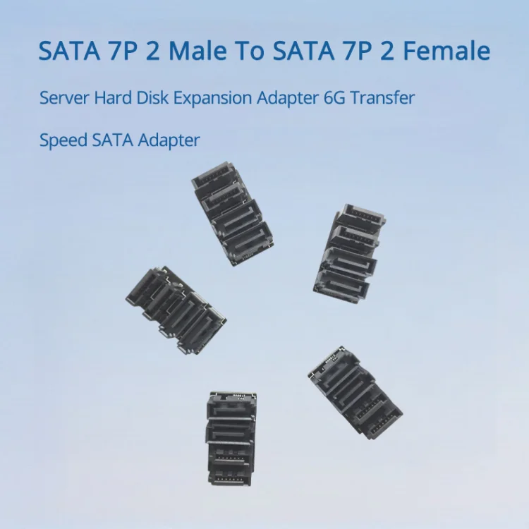 Adaptador de expansión de disco duro de servidor SATA 7P 2 macho a SATA 7P 2 hembra adaptador SATA de velocidad de transferencia 6G
