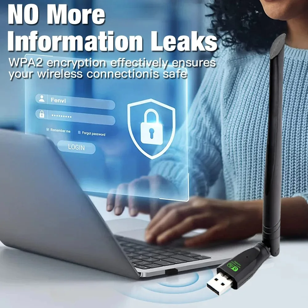 Adaptador USB WIFI 6 AX286, Dongle de tarjeta de red 2,4 GHz 802.11AX, recepción de señal de antena para PC, portátil, Windows 10 11, controlador gratis - imagen 5